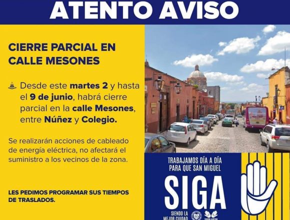 Closing of Calle Mesones